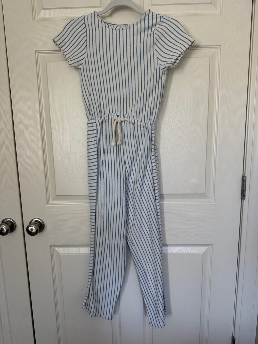 Zara Blue and White Striped Girls One-Piece Jumpsuit Resort wear